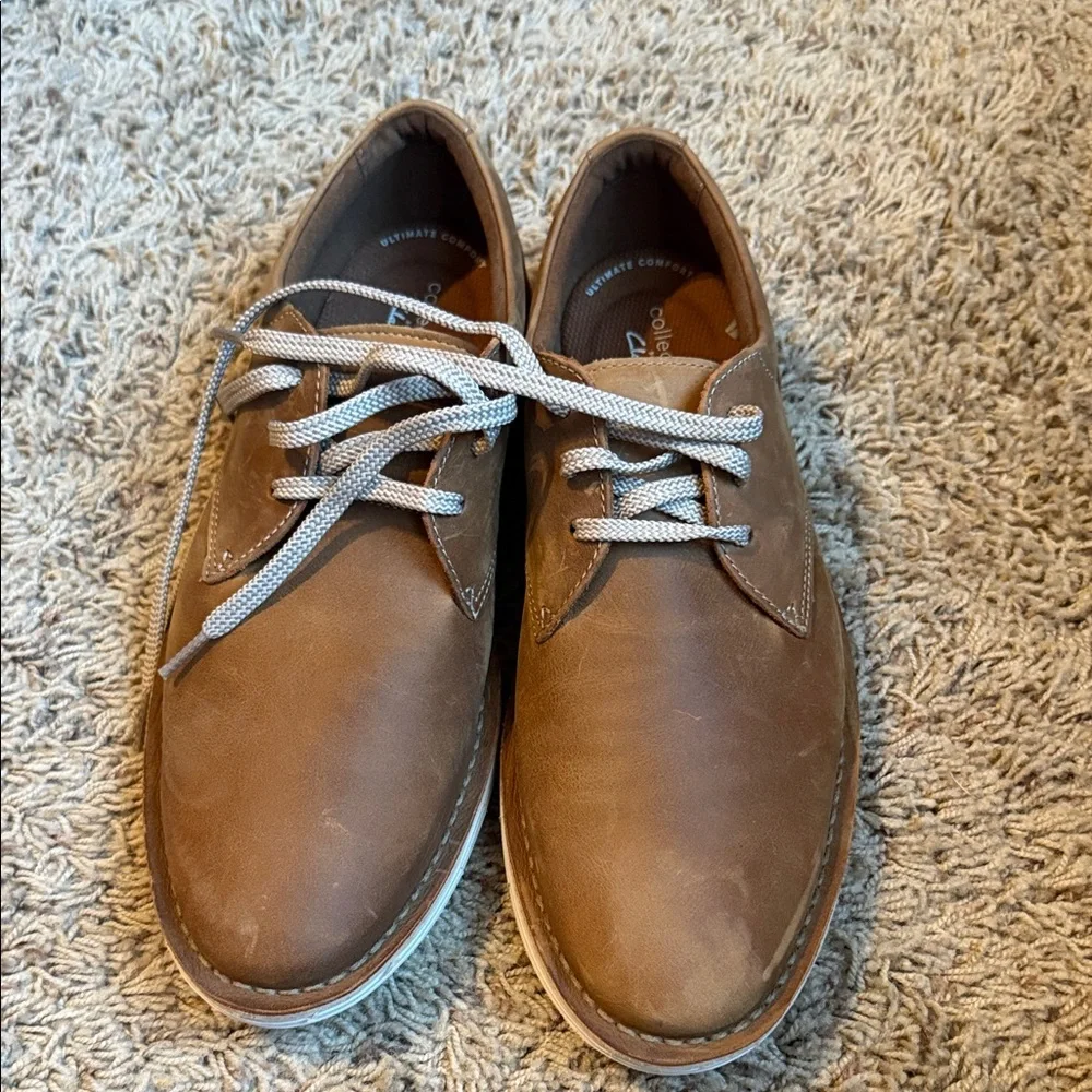 Clarks Men's Tan Leather Oxfords. Size 11. NWOT. - Picture 1 of 5